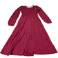 Red Geometric Pattern Dress Women's Long Sleeve Swing Design UK4