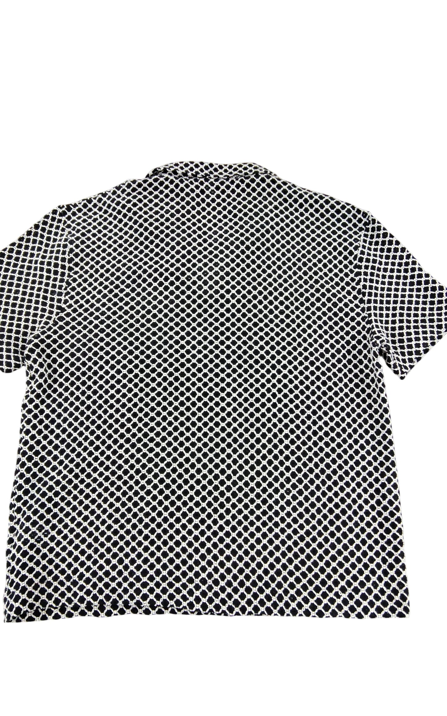 River Island Men's Short Sleeve Shirt Size M Black White Geometric Pattern