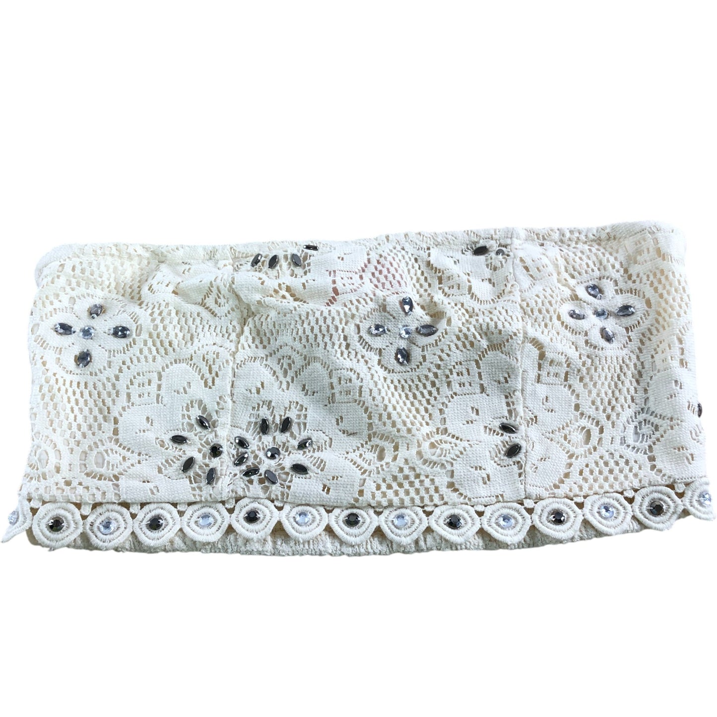 River Island Beige Crochet Bandeau Top - Size M