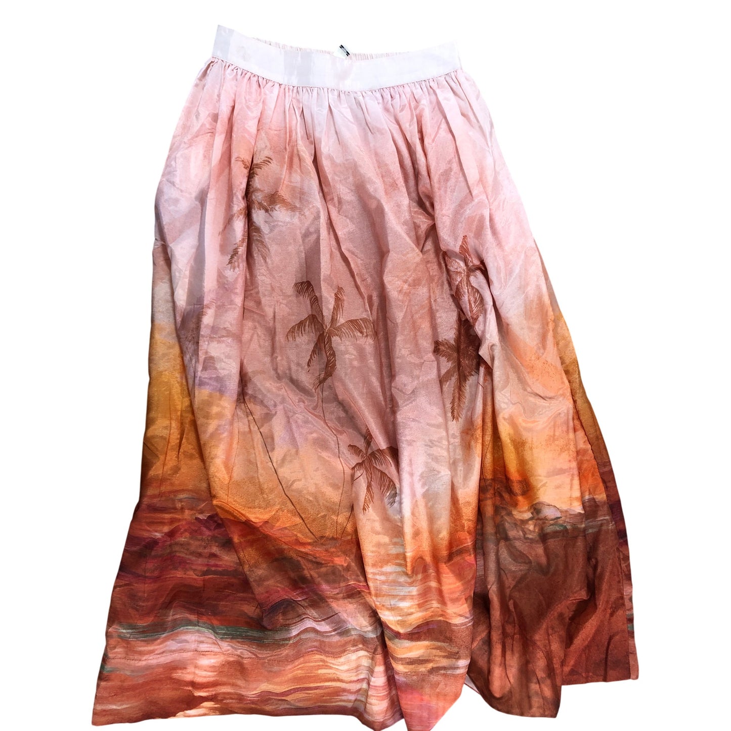 River Island Womens Printed Midi Skirt UK10 Pink Patterned Casual Luxury Elegant