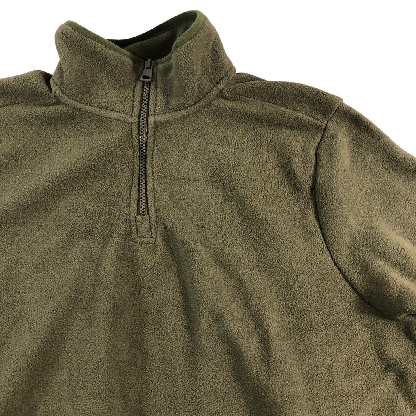 KANGAROO POO Fleece Pullover Men's Lightweight Zip Neck Green Size Medium