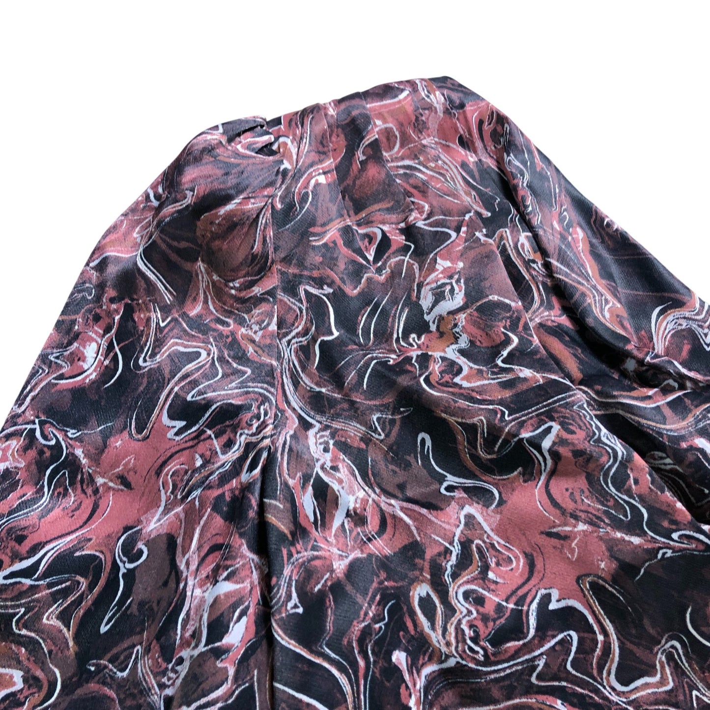 Branded Marble Print Asymmetric Mini Dress - Size 10