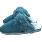 Weird Fish Ladies Light Teal Fur Slippers Size L UK7/8 Comfort Soft Sole