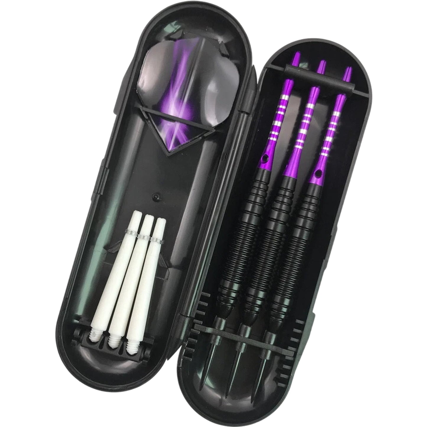 Purple Steel Tip Darts Set 22g with Carry Case and Extra Flights Indoor Game
