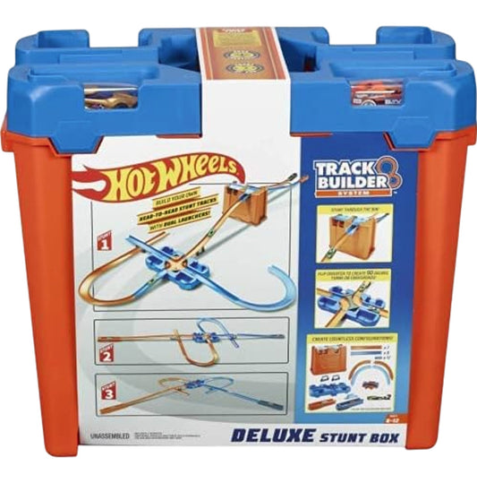 HOT WHEELS Deluxe Stunt Box Construction Set With 2 Cars Ages 4 Unassembled