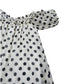River Island UK10 Women's Polka Dot Dress Off Shoulder Puff Sleeve White Black