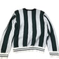 River Island Saint Tiempo Sweater Green Striped Long Sleeve Cotton Jumper Medium