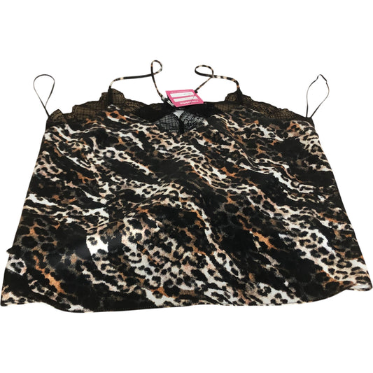 River Island Women Camisole Top Size 12 Animal Print Lace Trim