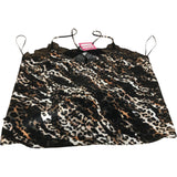 River Island Women Camisole Top Size 12 Animal Print Lace Trim