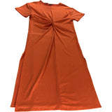 River Island UK6 Women's Orange Twist Front Midi Dress Short Sleeve