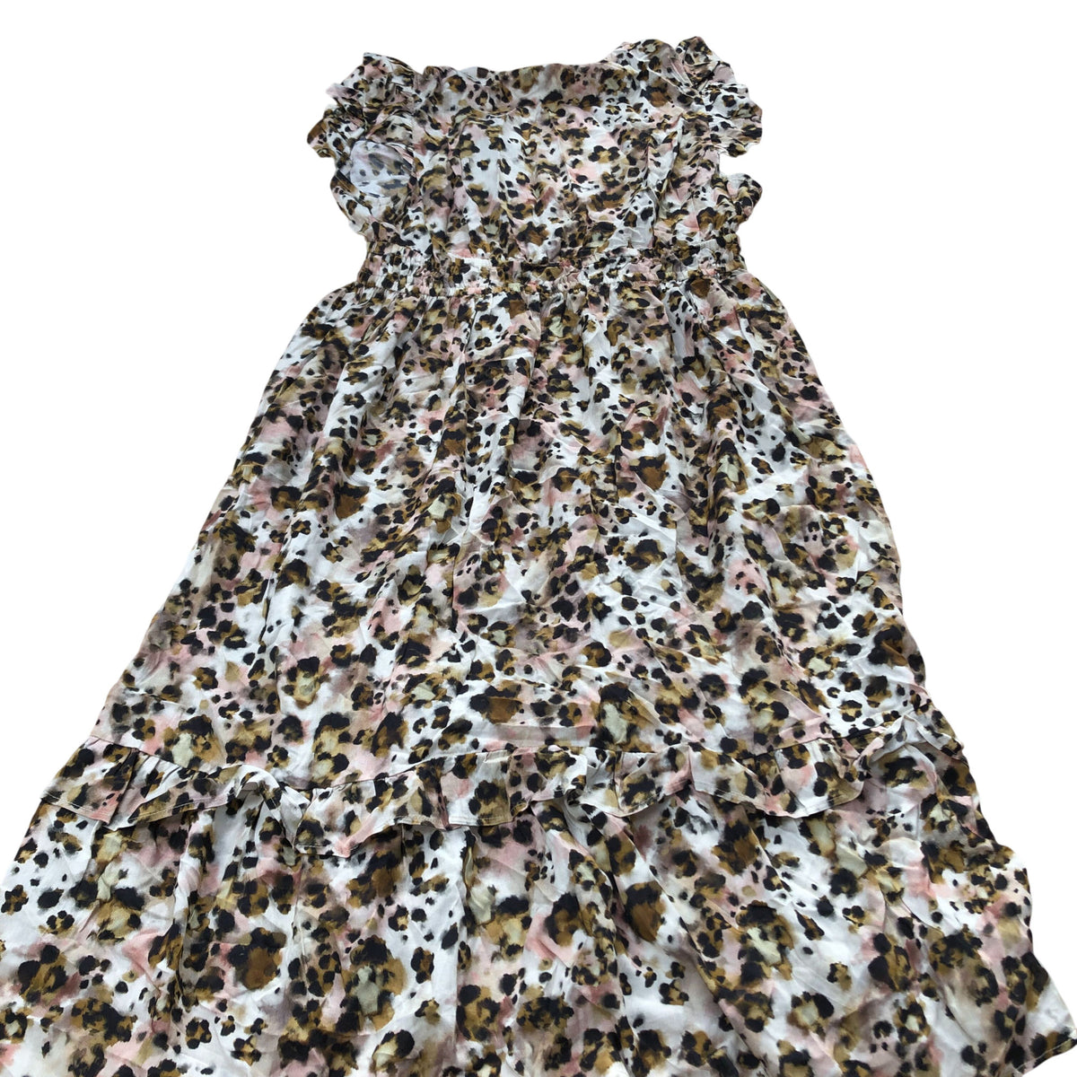Baukjen Vero Ruffle Dress UK16 Women's Leopard Print Lightweight Summer