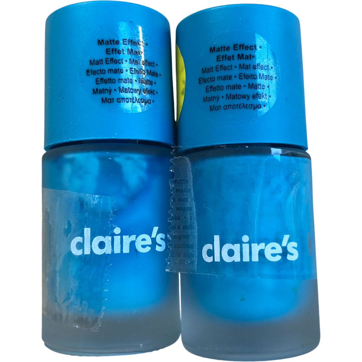 Claire's Matte Finish Nail Polish Duo Blue Vegan Non Toxic