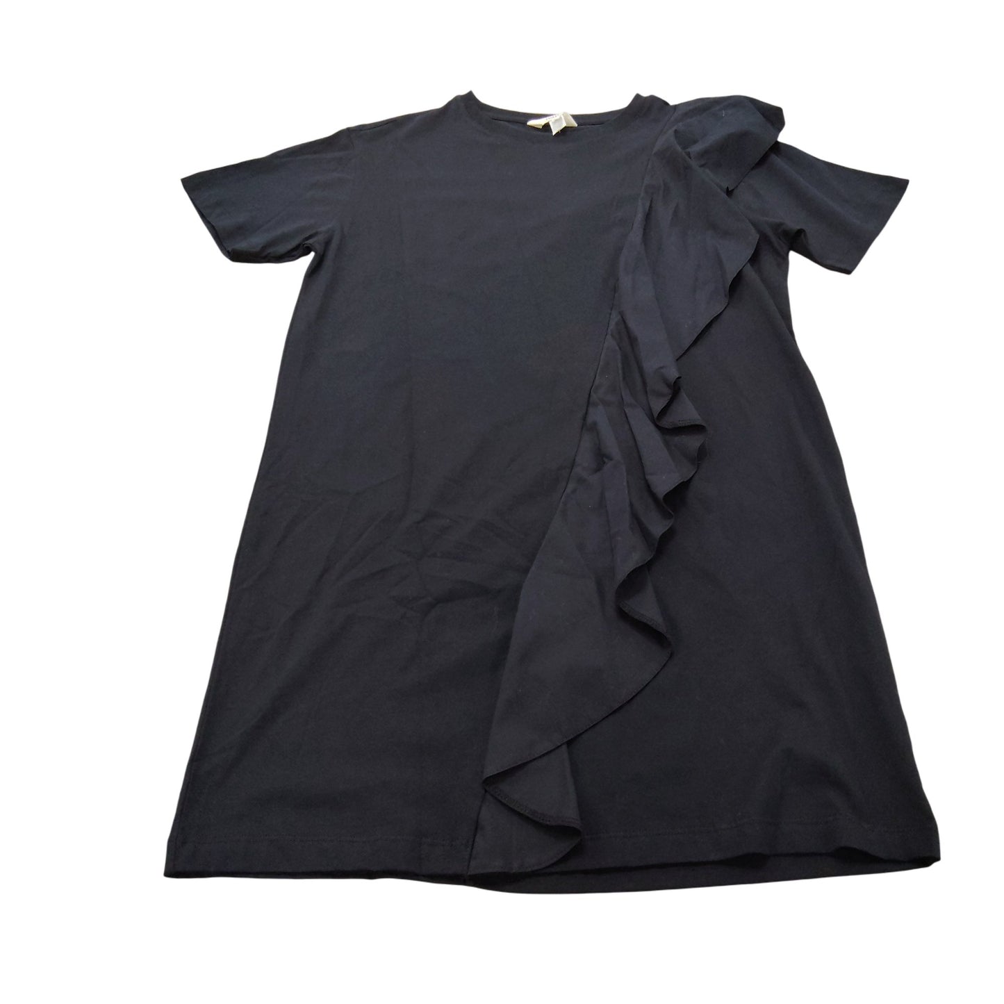 River Island Ruffle Sleeve Dress UK8 Women's Black Cotton Casual Evening