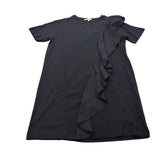 River Island Ruffle Sleeve Dress UK8 Women's Black Cotton Casual Evening