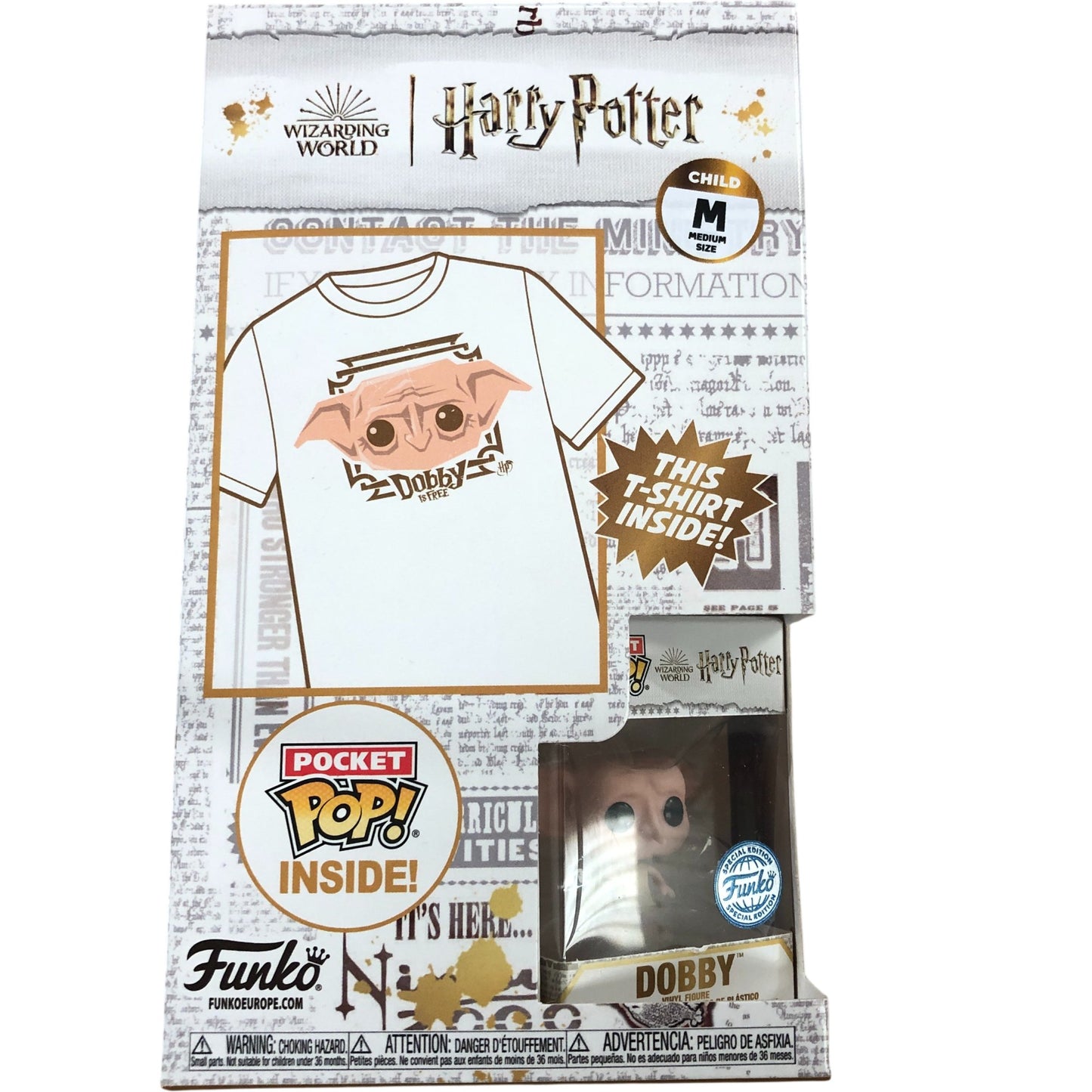 Harry Potter Dobby Pocket Pop And Tee Child Medium Size Collectible Set
