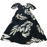 Branded Black Poppy Leaf Print Maxi Dress - Size 6