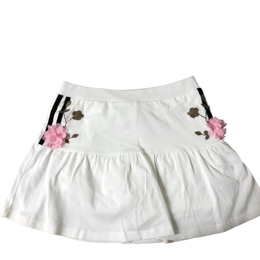 River Island Girls White Skirt Floral Appliqué Cotton 11-12 Years