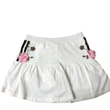 River Island Girls White Skirt Floral Appliqué Cotton 11-12 Years