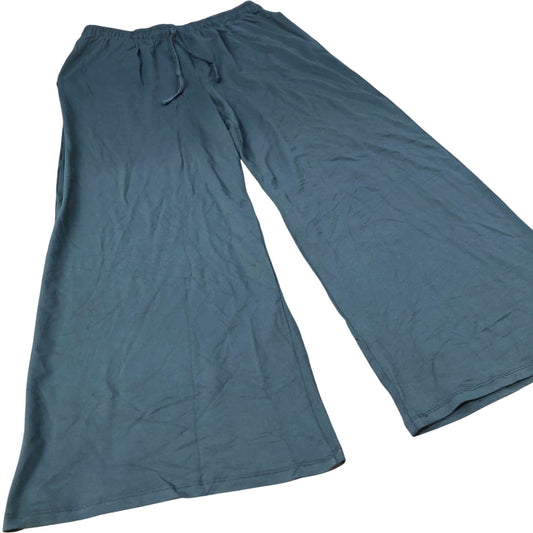 Wide Leg Trousers Women's Viscose Elasticated Waist Green