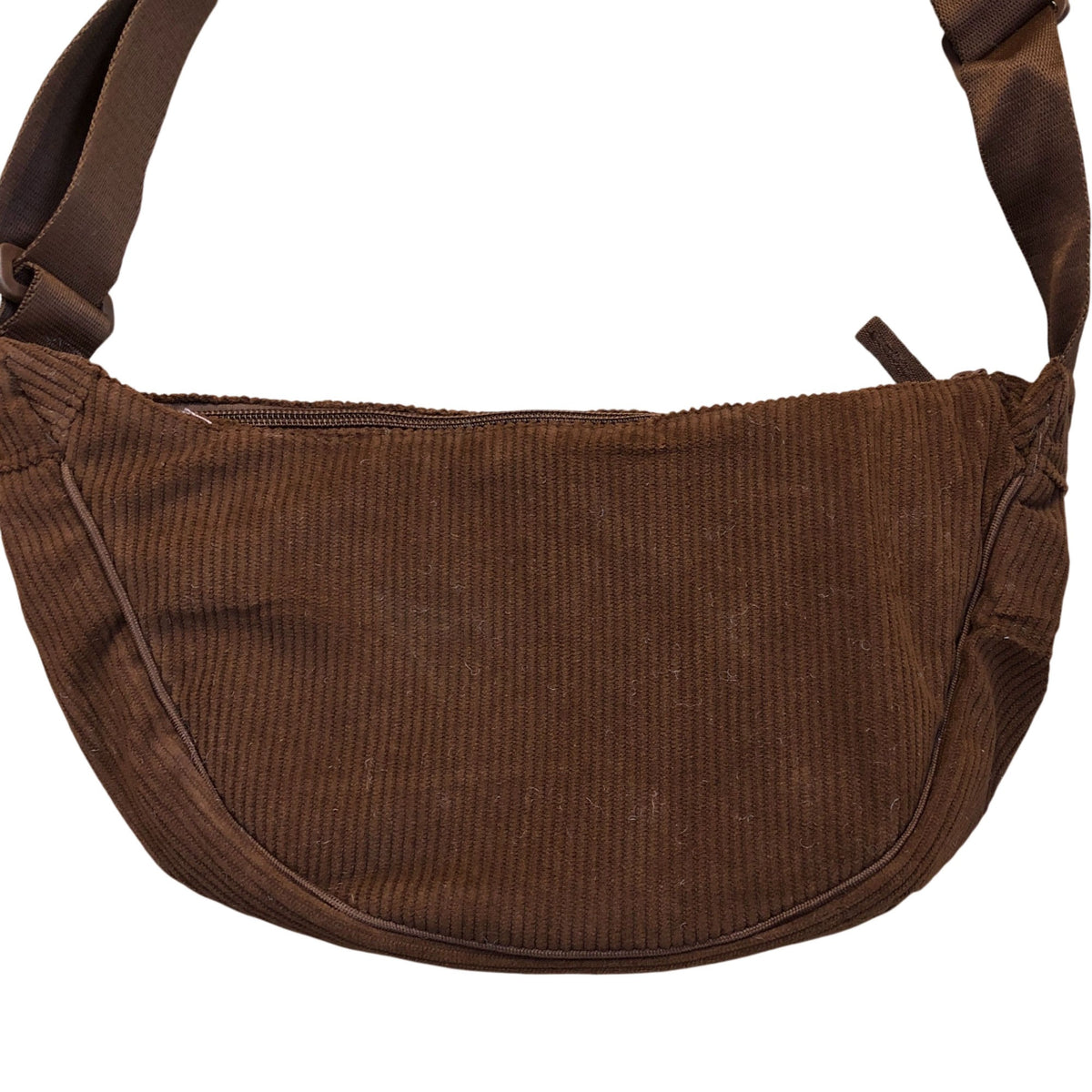 AUCUU Crossbody Crescent Bag Brown Corduroy