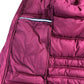 Branded Puffer Jacket Women's Hooded Burgundy Quilted Size 10