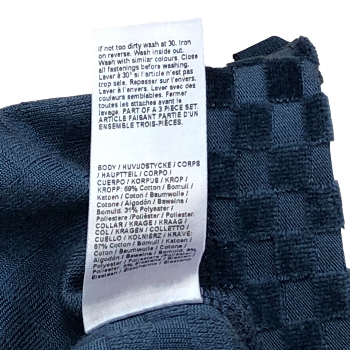 River Island Outfit Set 0-3 Months Zip Jacket T-Shirt Joggers Blue Check
