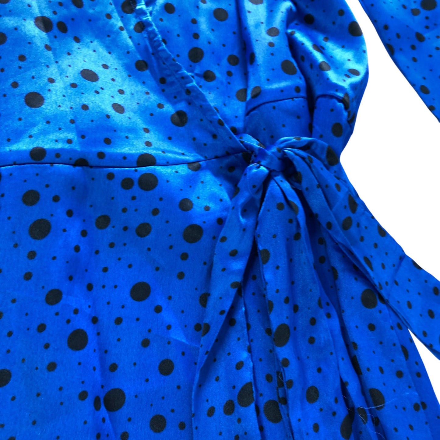 Dancing Leopard Blue Polka Dot Wrap Dress - Size 12