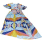 Geometric Print Maxi Dress UK6 Women's Short Sleeve