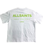 AllSaints White T-Shirt 10-11 Years Boys Lime Logo Cotton Short Sleeve Top