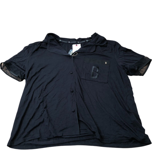 Short Sleeve Black Nightwear Top Women's Modal Pocket Style UK12