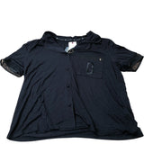 Short Sleeve Black Nightwear Top Women's Modal Pocket Style UK12