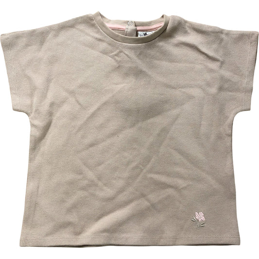So Cute 98cm Baby Toddler T-Shirt Organic Cotton Beige Short Sleeve Top 24-36M