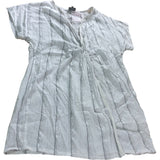 Striped Tunic Top Size S Women's Cotton Viscose Blend White Silver