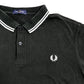 Fred Perry XXL Men's Polo Shirt Dark Green Cotton Short Sleeve Striped Collar