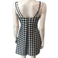River Island Uk12 Women's Black White Houndstooth Mini Dress Power Ho