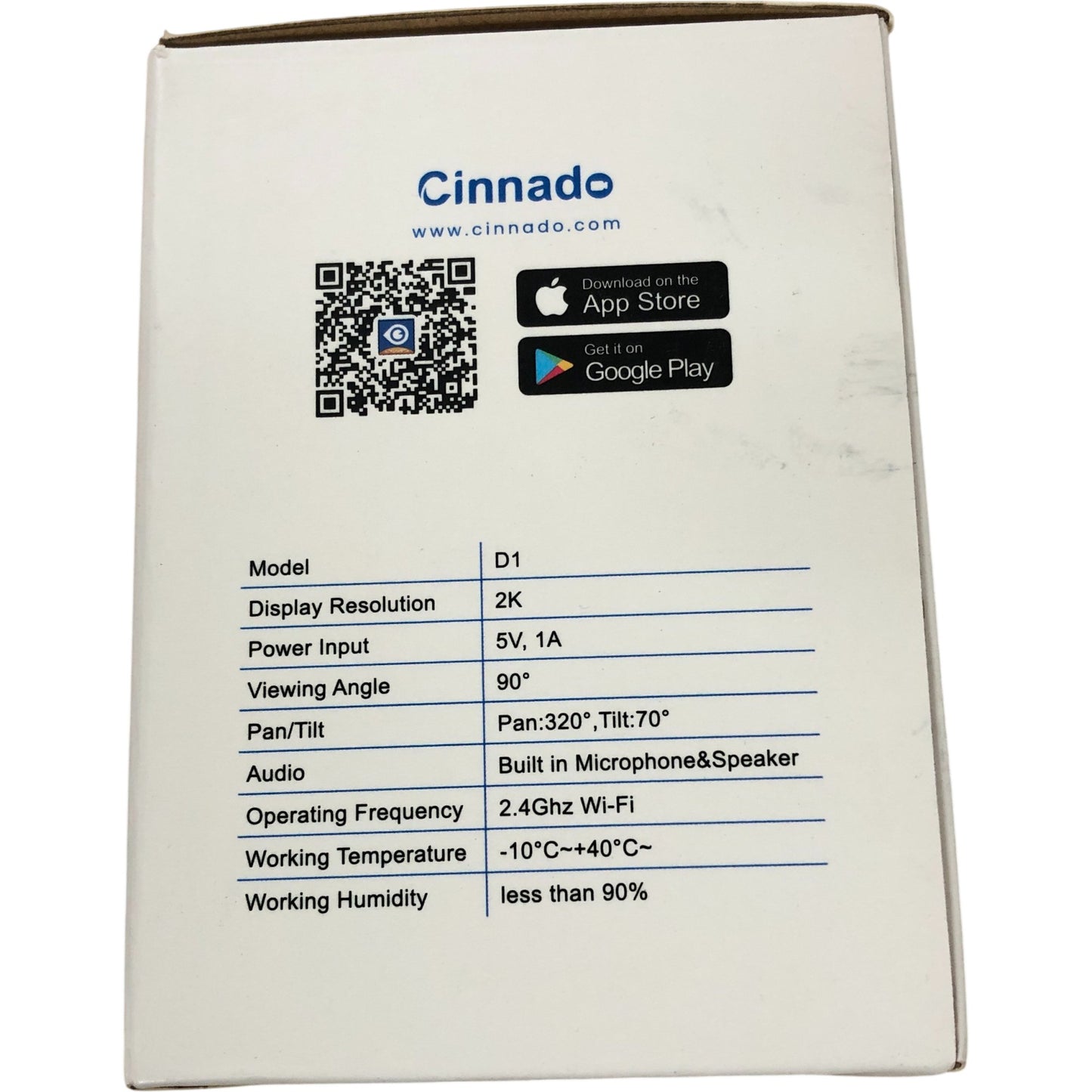 Cinnado D1 2K Indoor Security Camera Smart WiFi Pan Tilt Home Surveillance