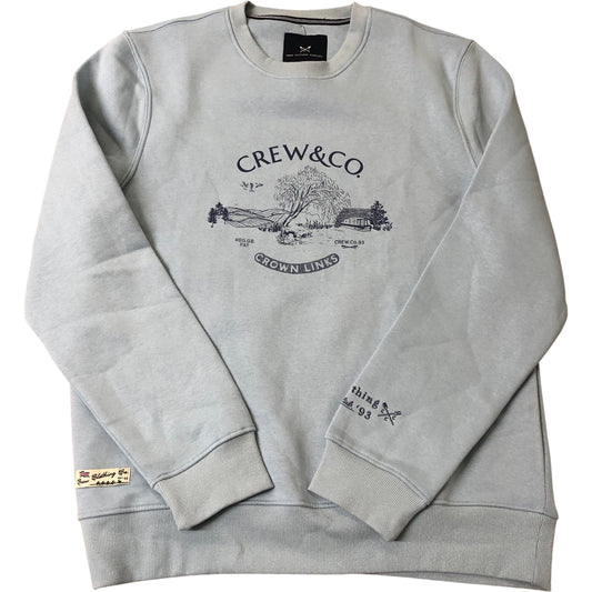 Crew Clothing Company Sweatshirt Size L Light Blue Cotton Blend