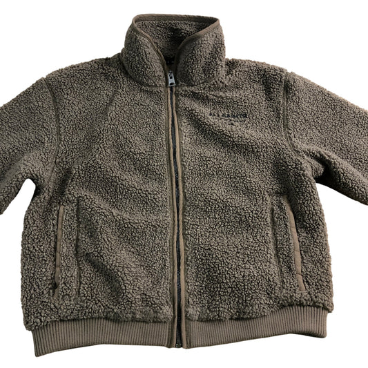 AllSaints Boys Jacket Size 7-8 Years Brown Fleece Zip Up Warm Casual Wear