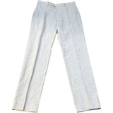 Beige Cotton Flax Blend Tailored Fit Trousers 32"