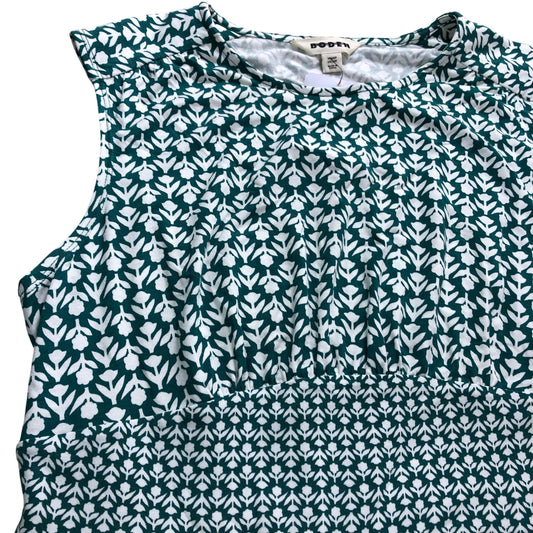 Boden Petite Green Floral Midi Dress - Size 14