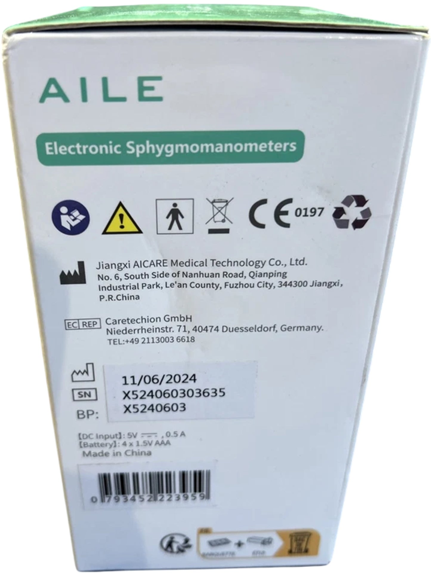 AILE X5 Electronic Sphygmomanometer Blood Pressure Monitor Dry Battery