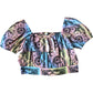 River Island Girls Top 12-18 Months Pink Patterned Short Sleeve Blouse
