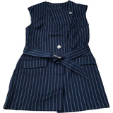 River Island Pinstripe Jacket Women's Sleeveless Belted Formal Style