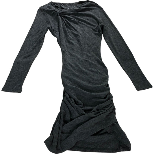Long Sleeve Knitted Twist Mini Dress Size S Women's Grey