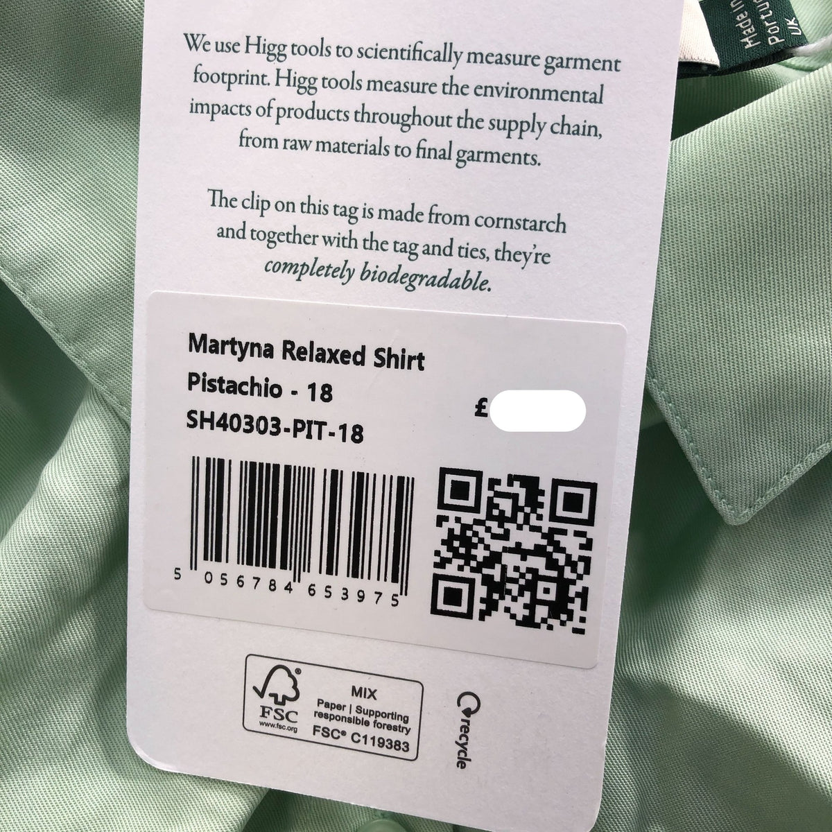 Baukjen Martyna Relaxed Shirt Pistachio Size 18