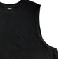 River Island Black Sleeveless T-Shirt Men's Casual Cotton Muscle Fit Top Size XL