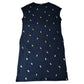 Pineapple Print Dress UK12 Women's Casual Sleeveless Cotton Navy Blue
