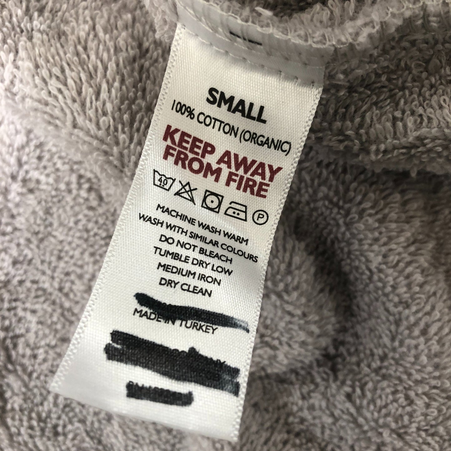 The White Company Small Grey Fleece Robe Women's Soft Plush Bathrobe Size 10