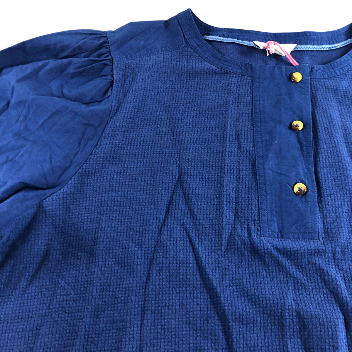 Honey Mix Media Top UK20 Women's Blue Cotton Long Sleeve