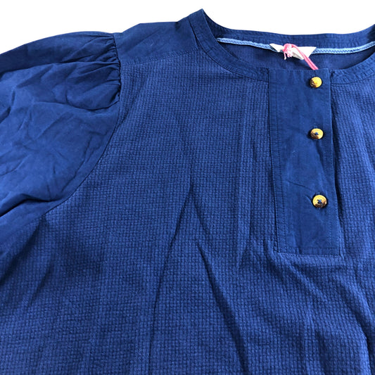 Honey Mix Media Top UK20 Women's Blue Cotton Long Sleeve